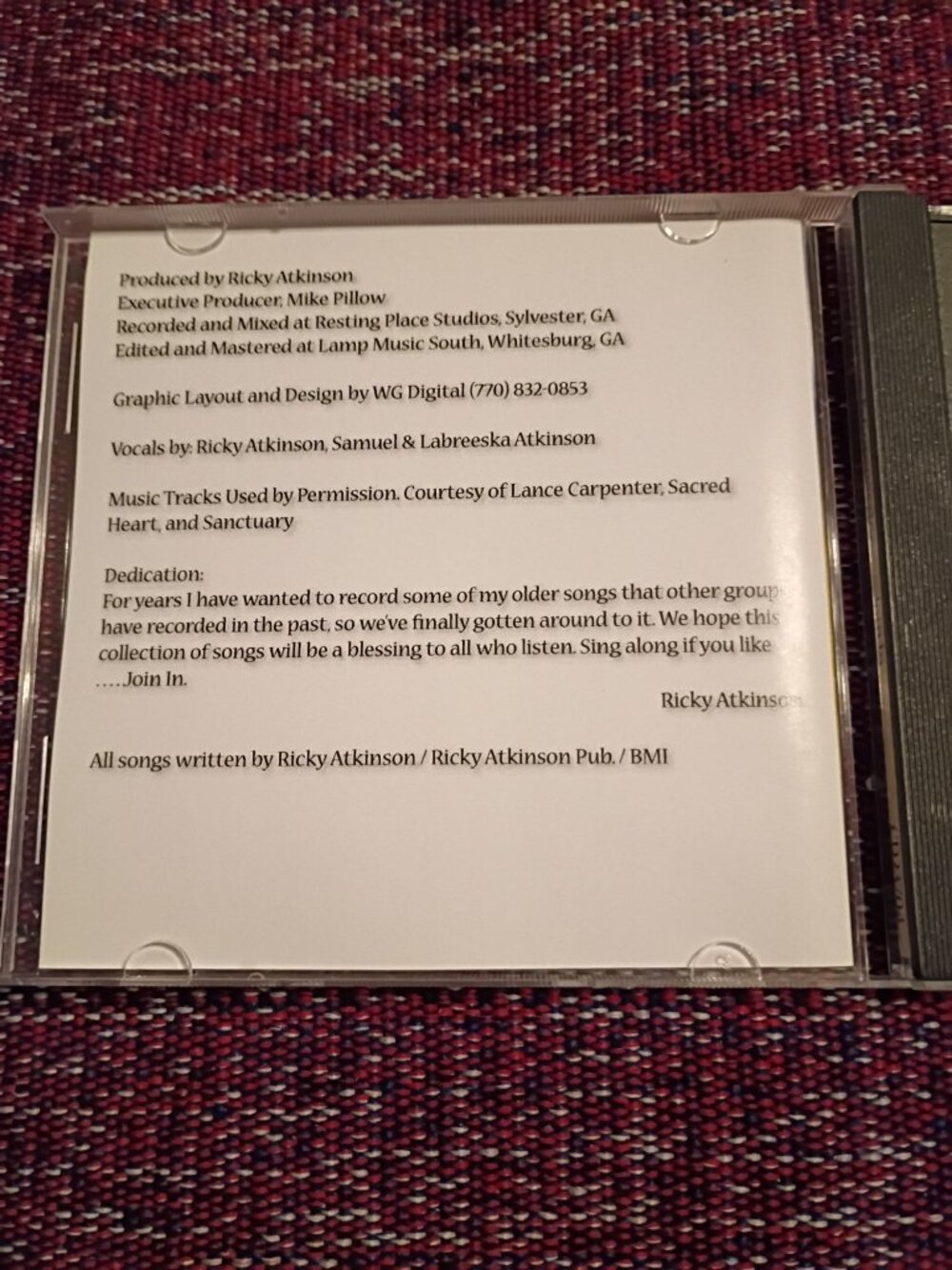 Join In CD By Ricky Atkinson & Compassion - Southern Gospel Album. - Picture 3 of 5